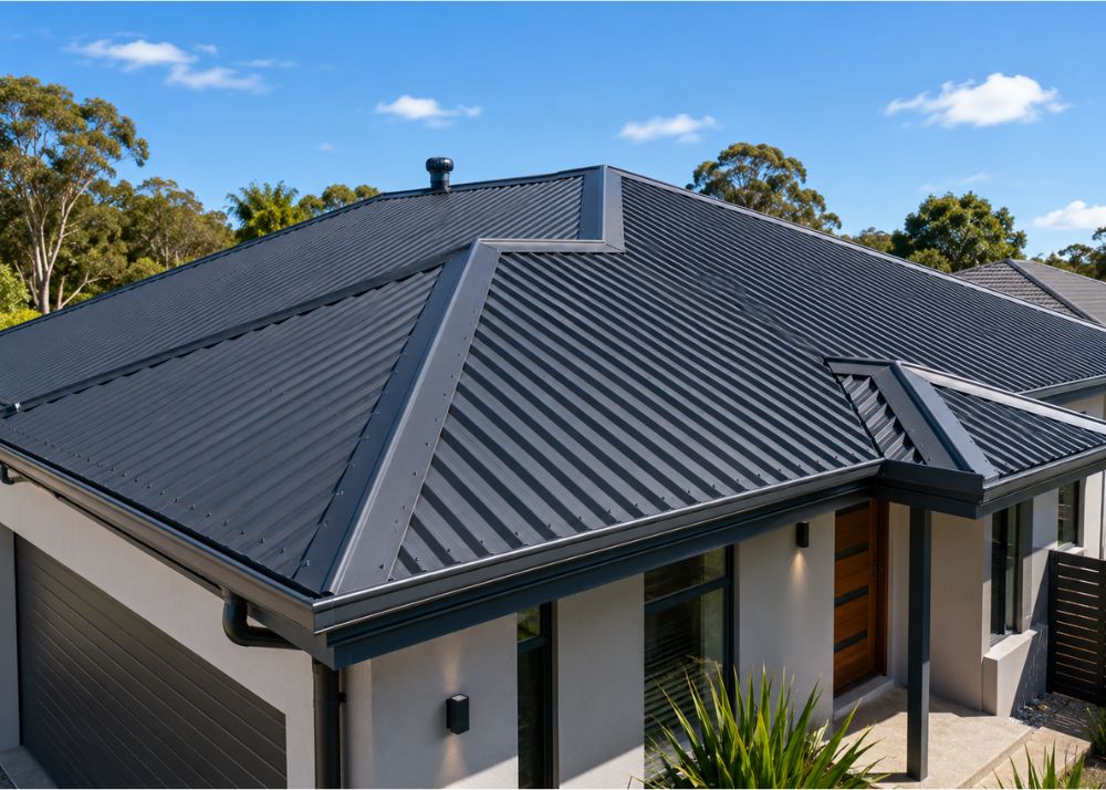New Colorbond metal roof on modern Australian home